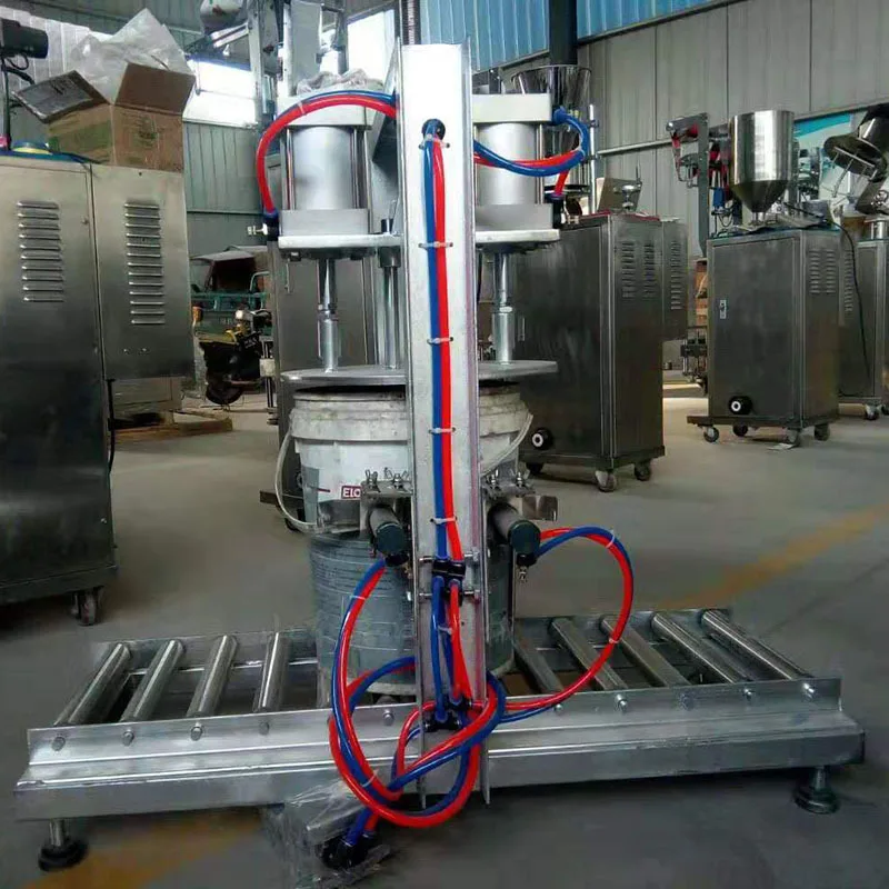 HCY Small plastic barrel capping machine, latex paint capping machine, parallel bar capping machine