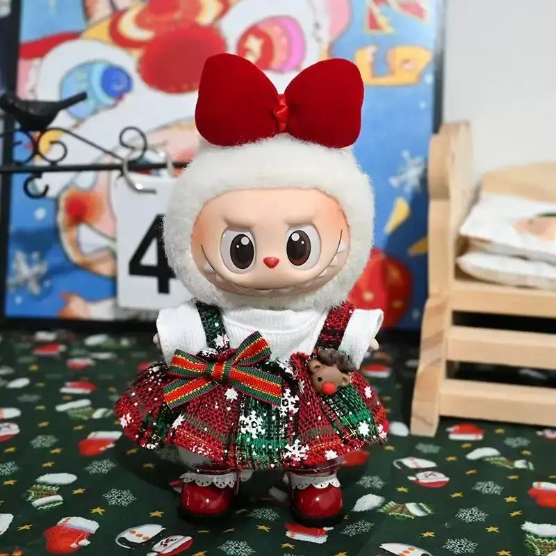 

17cm Cute Mini Plush Doll'S Clothes Outfit Accessories For Korea Kpop Exo Labubu Idol Dolls Christmas Knitted Sweater Kid Gift