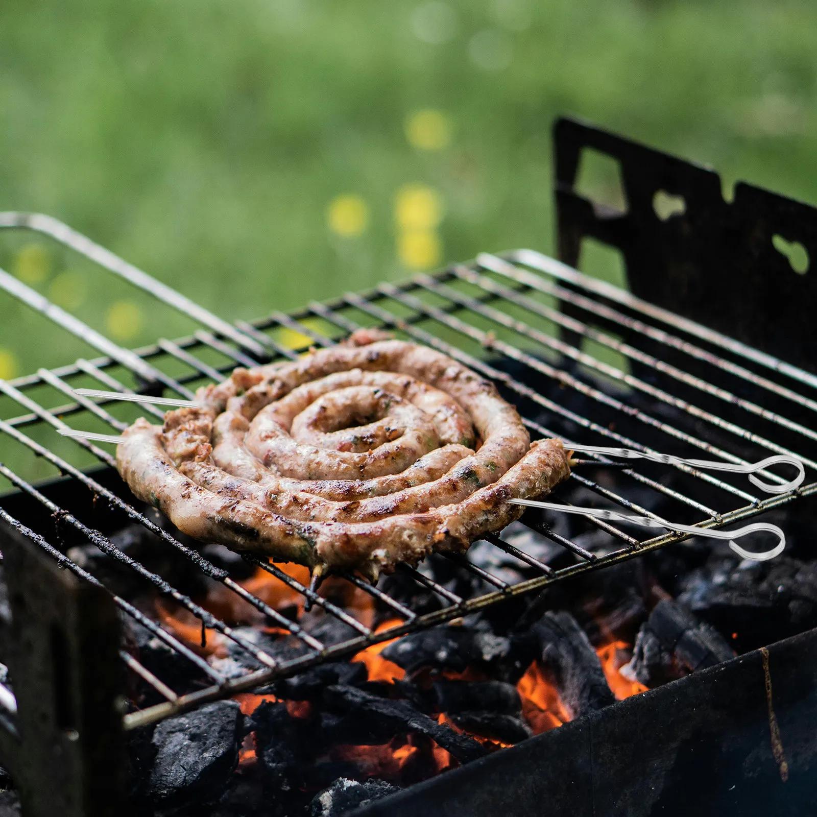 

Набор из 12 многоразовых плоских шампуров из нержавеющей стали для гриля: для мяса, креветок, овощей. Инструменты для барбекю, пикников, кемпинга.