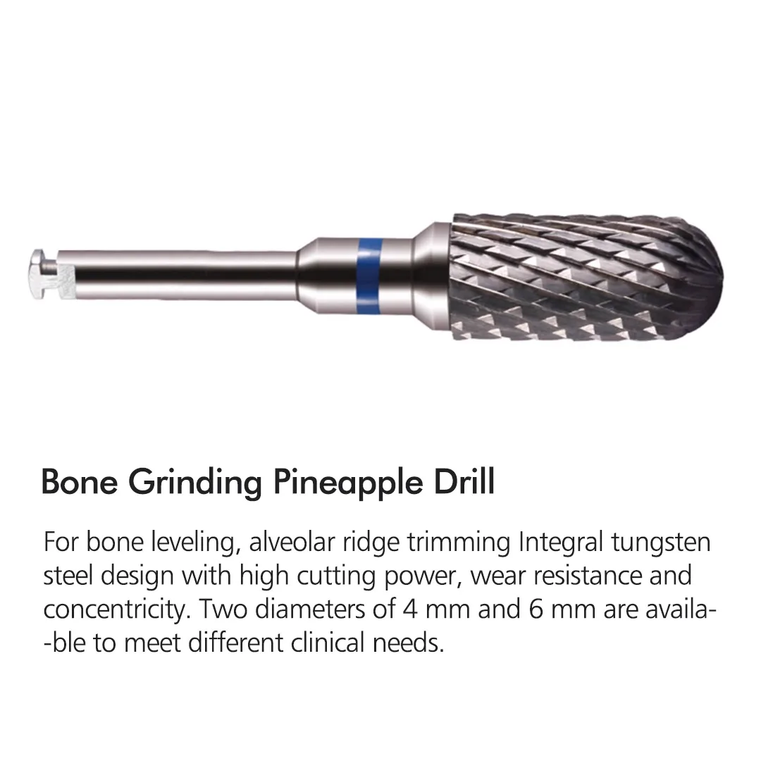 Dental and Maxillofacial Surgery Implant Technician Bone Grinding Pineapple Bur Bone Leveling Drill Alveolar Ridge Trimming