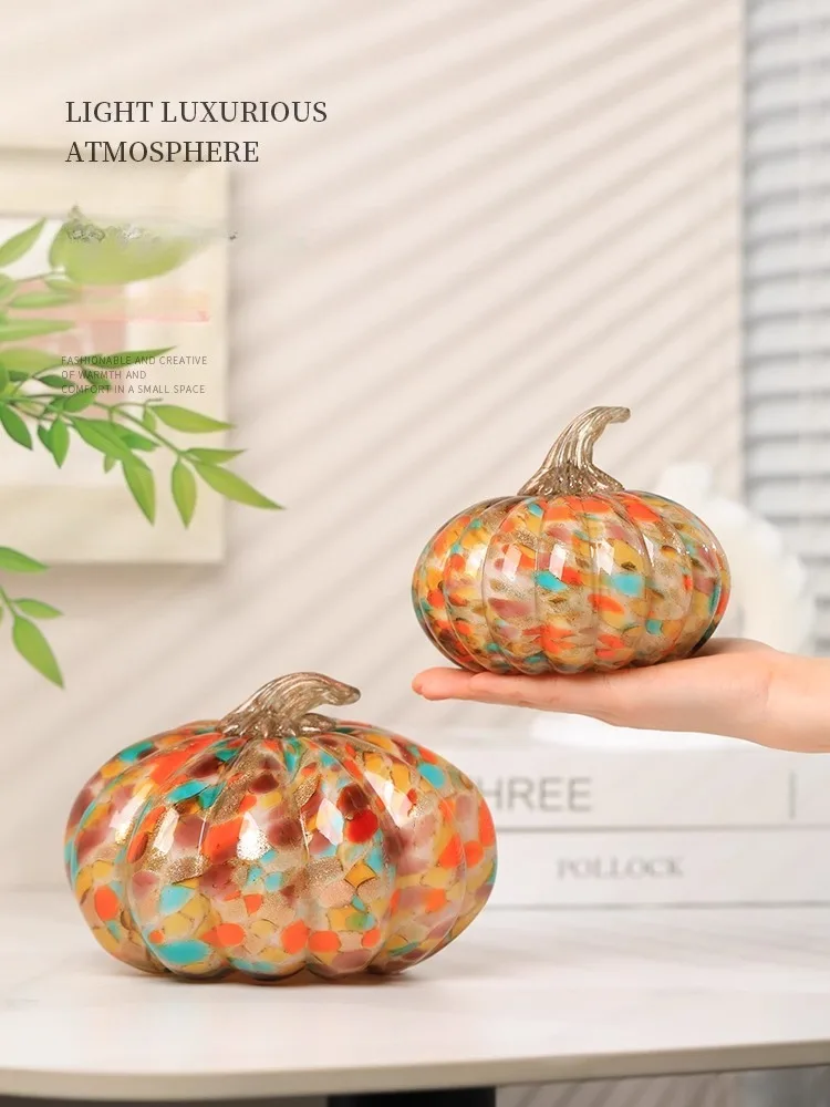 

Light Luxury Glass Pumpkin Ornament Entrance Living Room New Wine Cabinet Decoration Gifts for Friends Handicrafts Home Decor