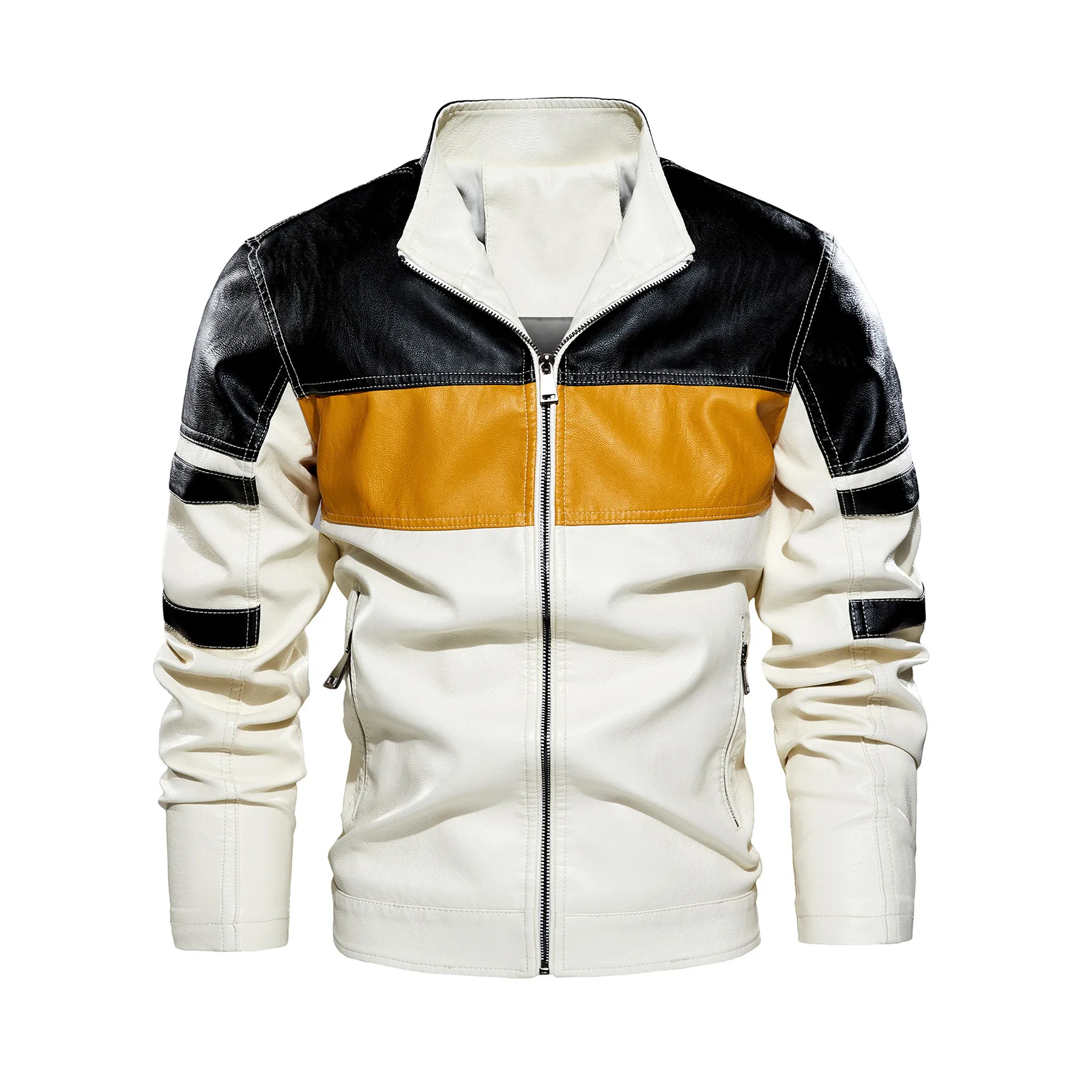 

Motorcycle Bike Jackets Brand PU Coat New Color Leather Men Multi-color Autumn Winter Coat Casual Stand Up Collar Coat