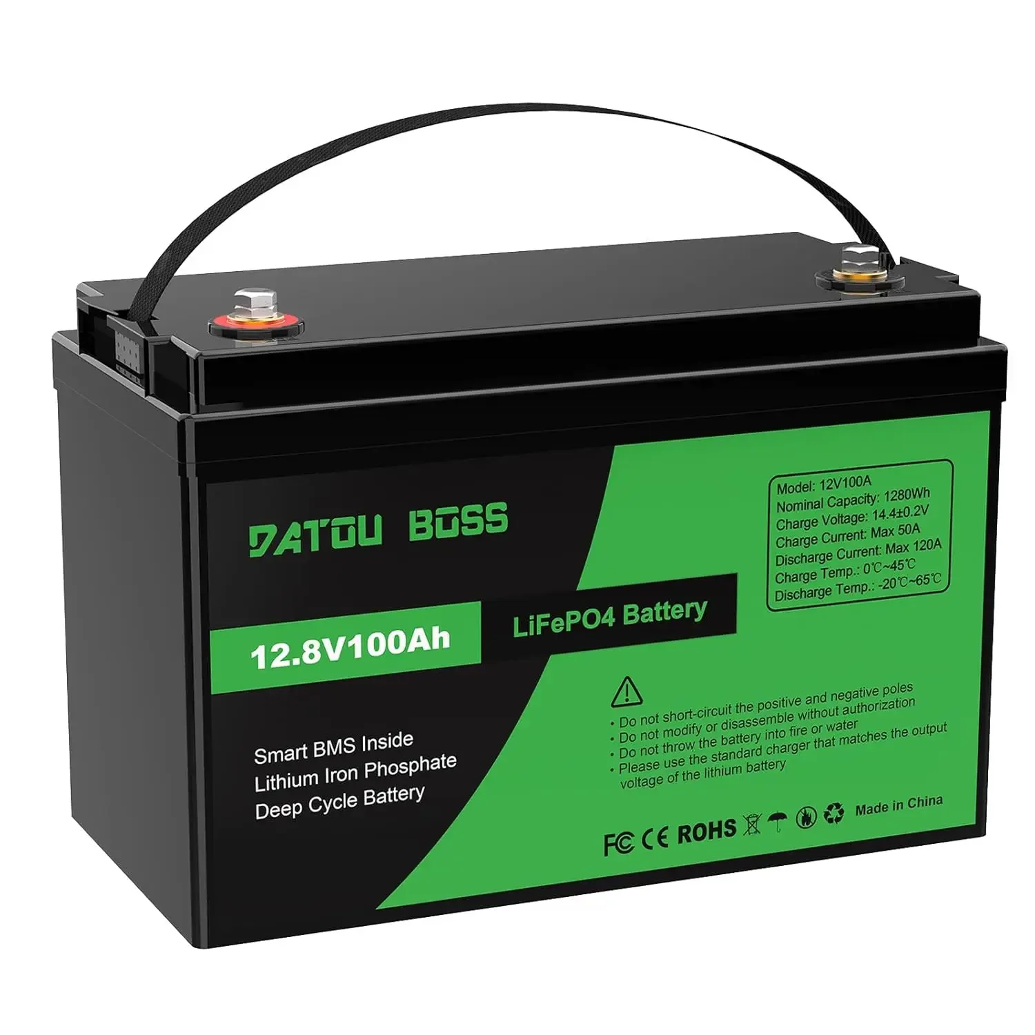 12V 100Ah LiFePO4 Battery, 1280Wh 12V 100Ah Lithium Battery Built-in 100A BMS, 15000+ Deep Cycle Battery for RV,, Customized