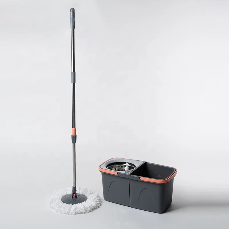 Washing Spinner Easy Cleaning Telescopic Bathroom floor aluminum Wet Dry Handle 360 rotating Magic set Mop Bucket with wheels