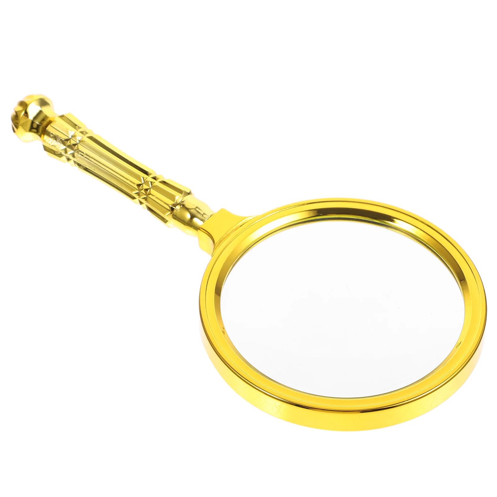 

Gold Plated Magnifying Glass Mirror Handle Portable Metal Handheld Magnifiers Jewelry Checking Zinc Alloy Elderly Small