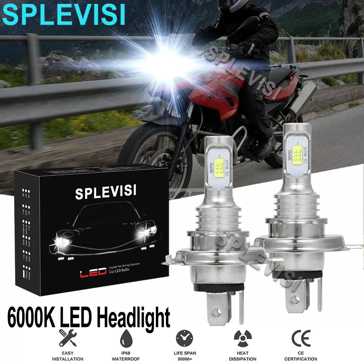 

2x70W Pure White LED Motorcycle Headlight For BMW F650 1997 1998-2001 BMW F650GS 2003-2007 R Nine T Scrambler 2016-2018 led moto