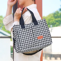 Vitage Houndstooth Pattern Shoulder Bag Women's Bag Designer Handbag And Purse Large Capacity Crossbody Canvas Travel Bag Male