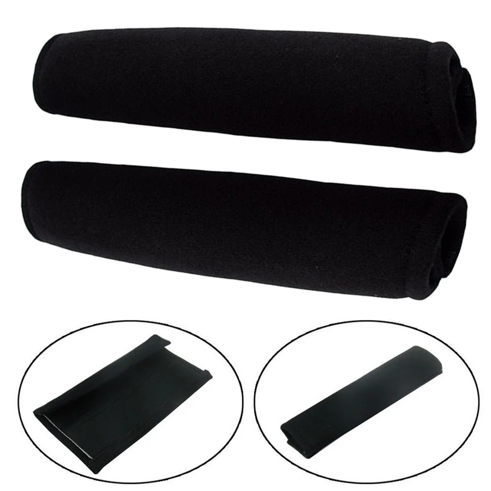 4 PCS Car Belt Protector Seat Cover Shoulder Pads Black Covers Cushion