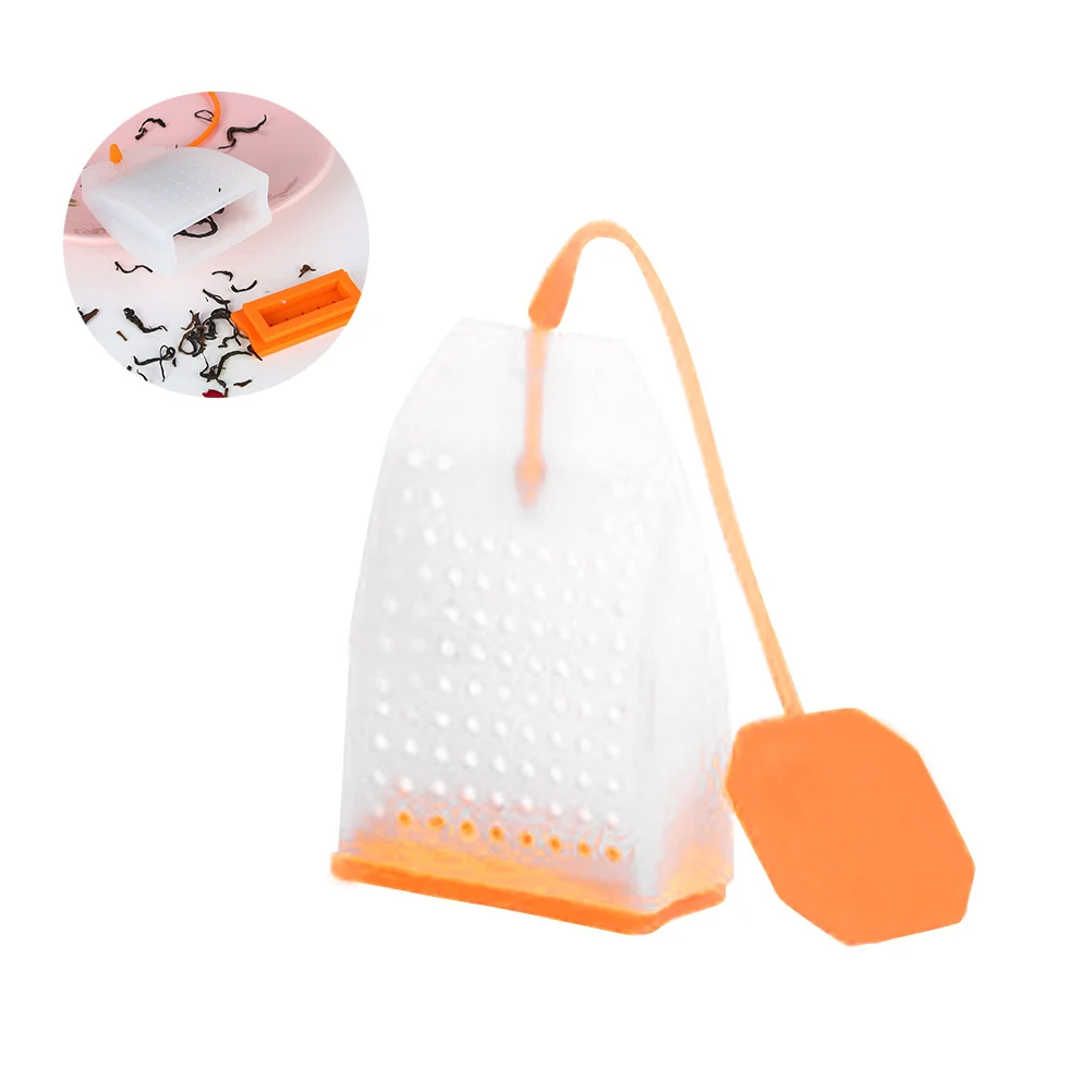 

Silicone Tea Strainer Orange Long Handle Reusable Filter For Teapot Cup Mug Loose Leaf Infuser Steeper Food Grade Safe Non