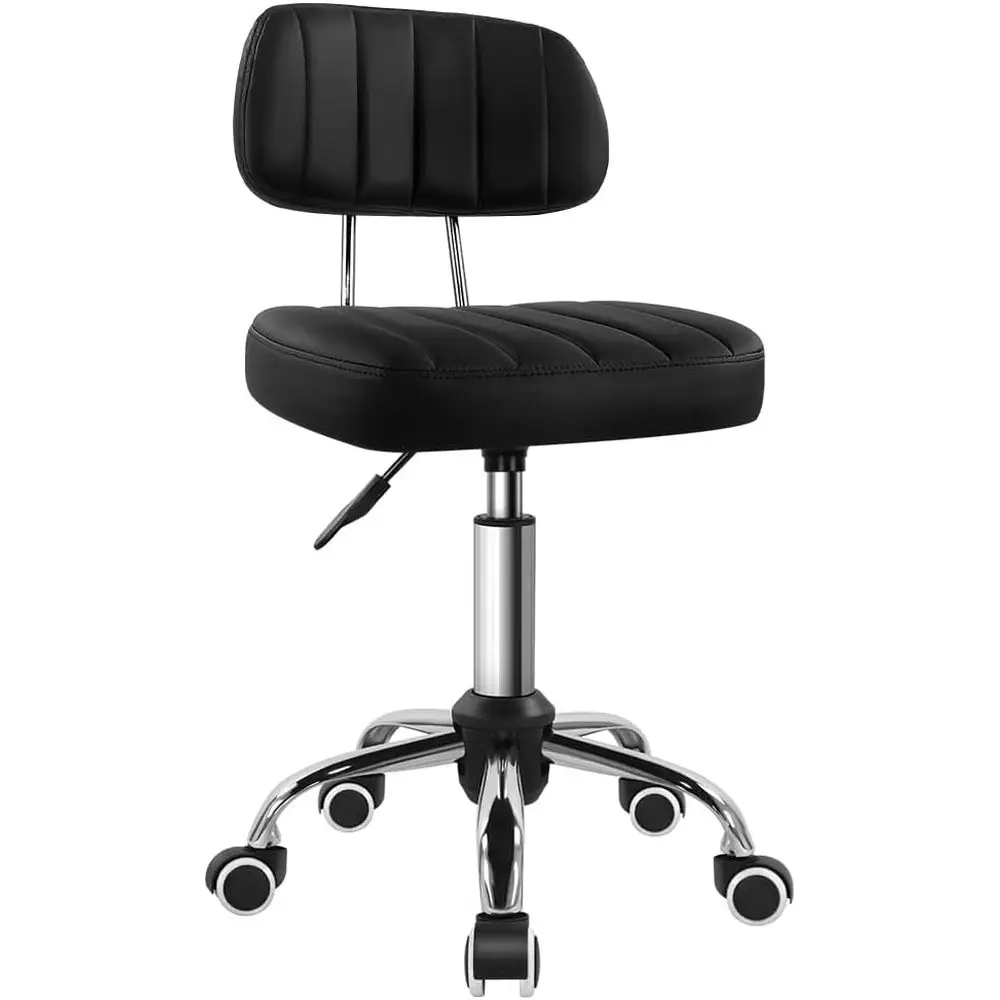 

Black Square Swivel Stool with Wheel or Work SPA Shop Massage Height-Adjustable and Cost-Eective Rolling Stool Chair with Back