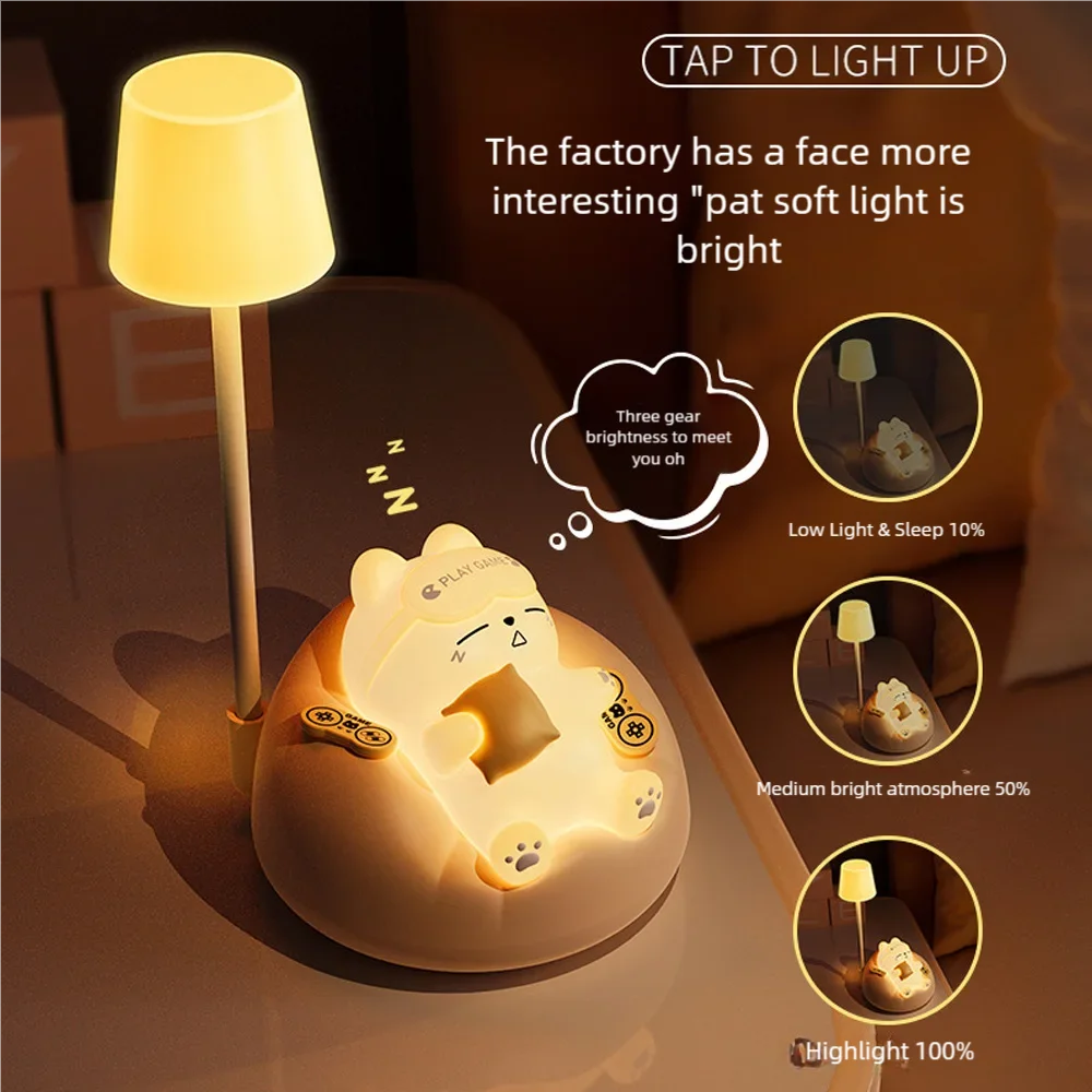 Cat night light USB ricaricabile pat light eye care luce ambientale regalo di compleanno ragazze fidanzata regalo ornamento creativo cute nig