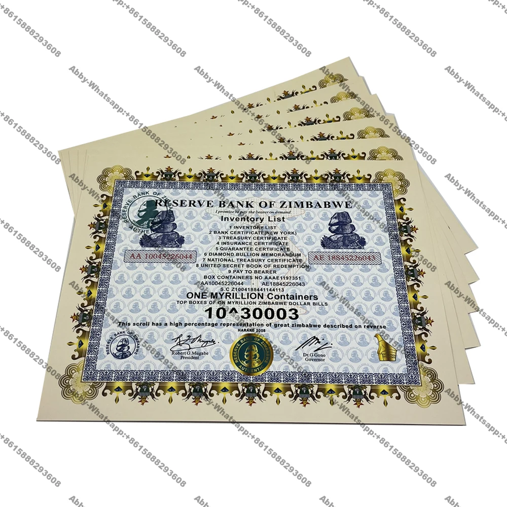 200pcs/box Azul Zimbabwe scroll 10 ^ 30003 One Myrillion Containers Inventory List banknotes For Business gifts collectibles