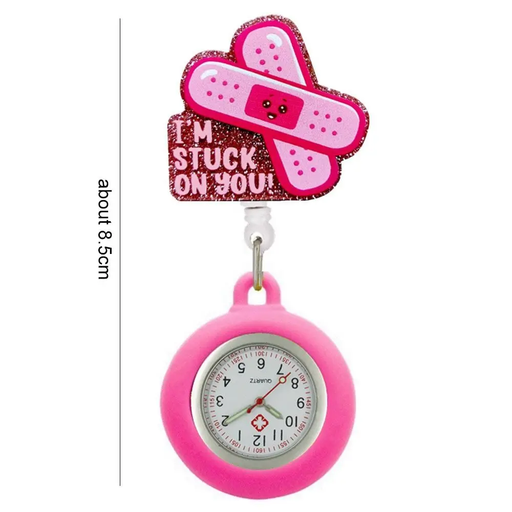 Reloj de bolsillo retráctil de PVC con dibujos animados, insignia de médico, enfermera, Hospital, carrete, llavero médico, broche, alfileres, Clip