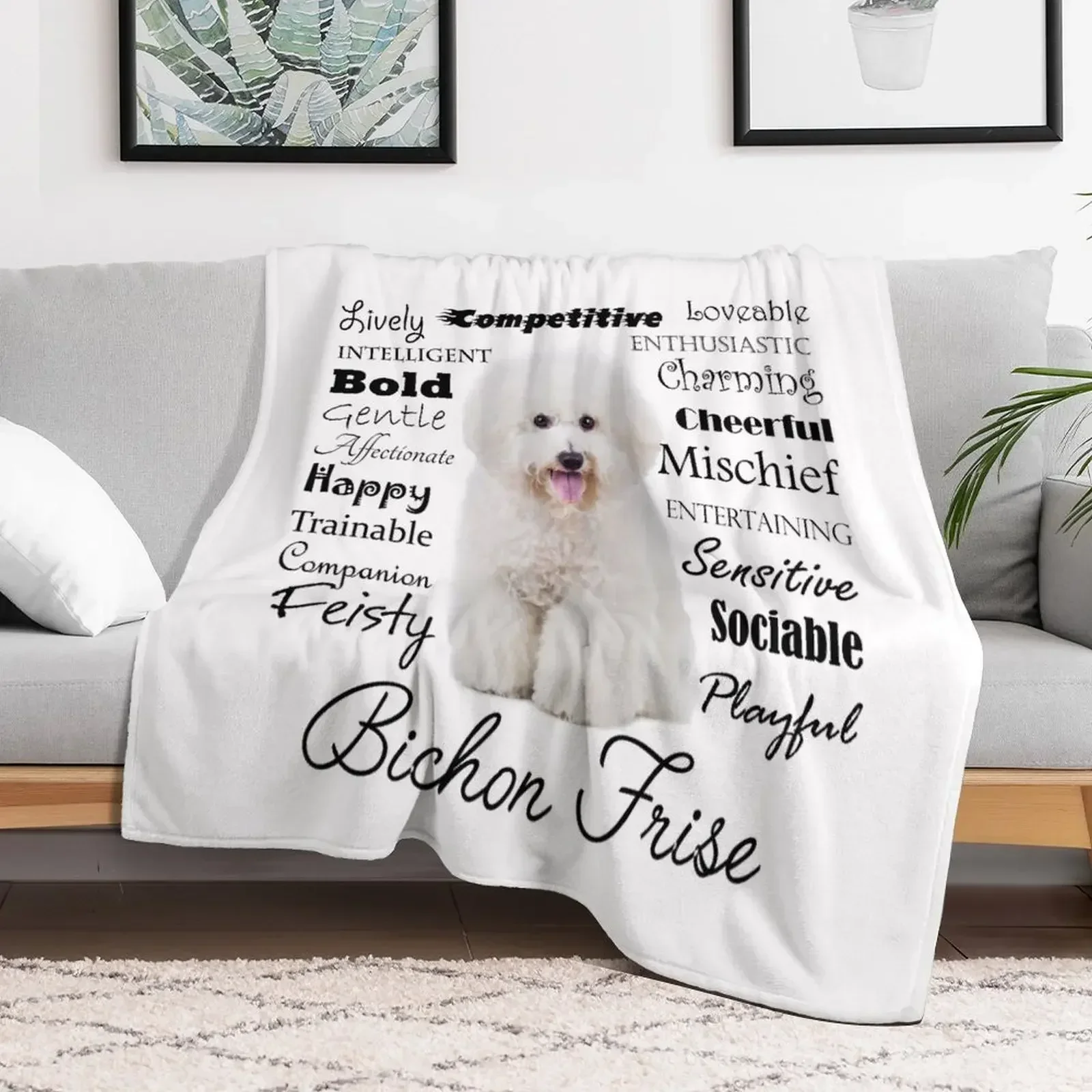 

Bichon Frise Traits Throw Blanket Hair Baby Soft Plush Plaid Luxury Brand Blankets