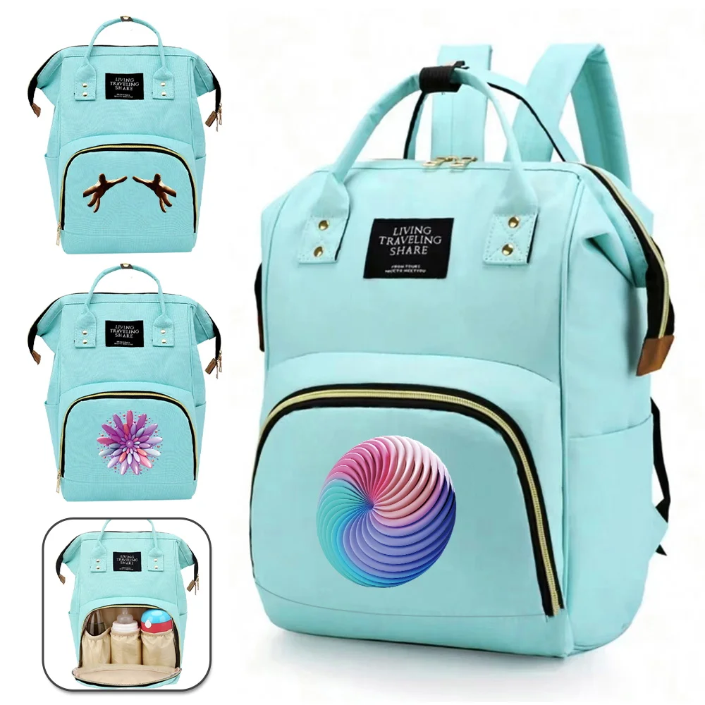 

Maternity Backpack Infant Nursing Products Organizer New Fashion Diaper Bag 3D Pattern Series Large Capacity Travel Tote