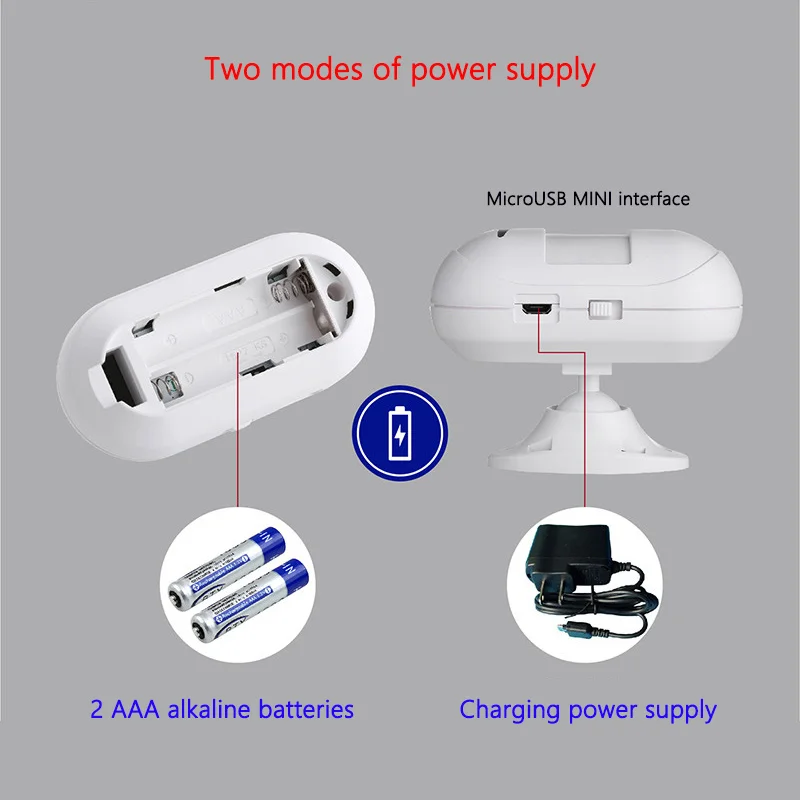 Draadloze infrarood bewegingsmelder Inductie detectie Gordijn Groothoek PIR Antidiefstalsensor Home Security Alarm Batterijen USB