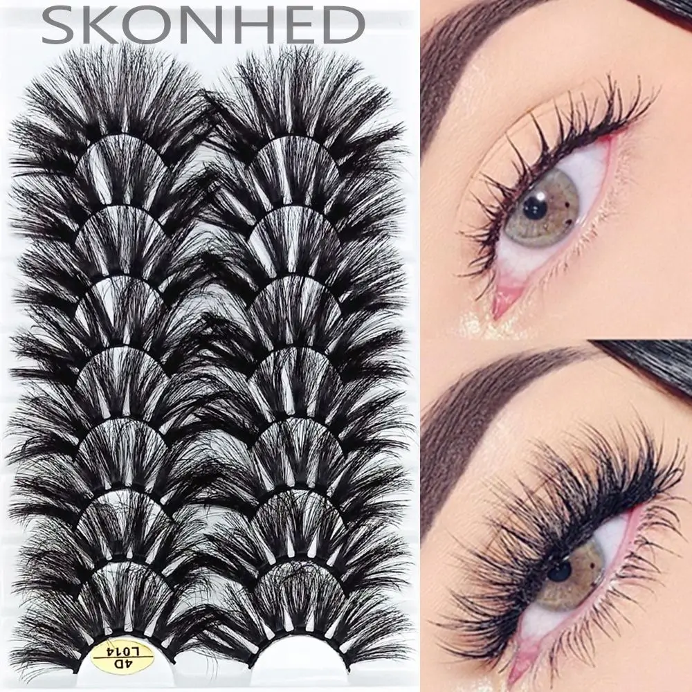 SKONHED 8 paia Beauty Long Full Volume Wispy Fluffy 25mm Lashes Extension ciglia ciglia finte 4D capelli di visone