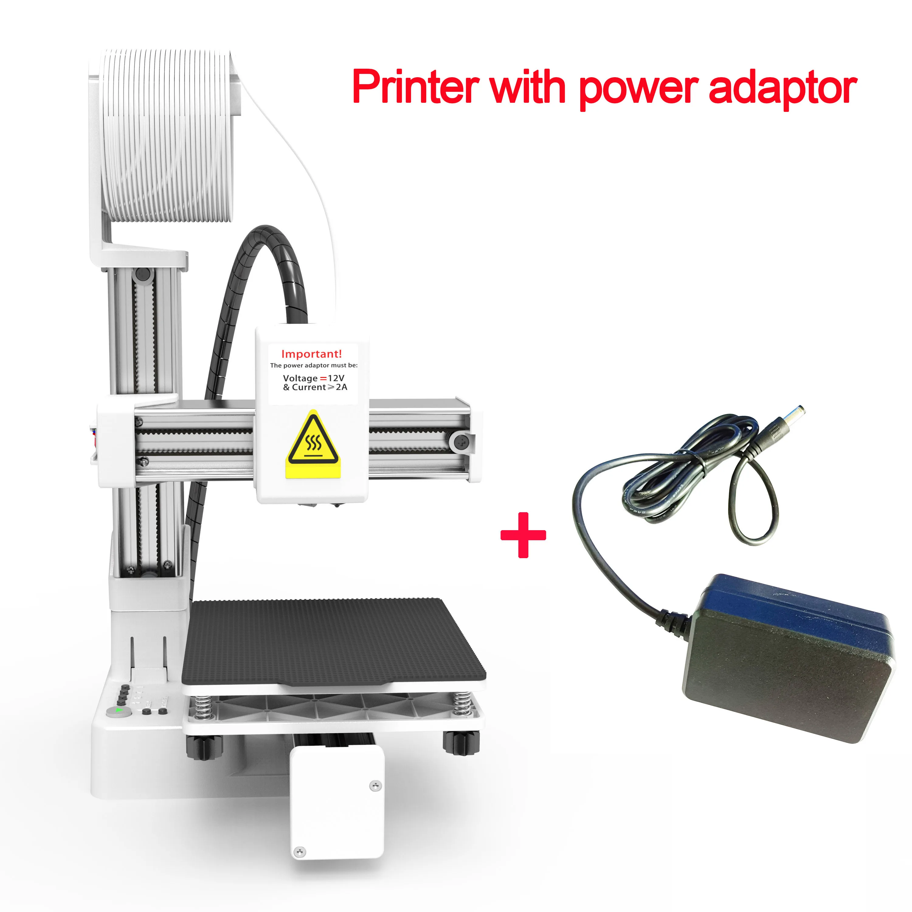 EasyThreed 3D-printerinvoerniveau Compatibel met PLA TPU 1,75 mm filament inclusief voedingsadapter.