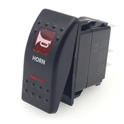 Red Led Horn Rocker Switch Car Boat SPST (ON)-OFF Momentary Rocker Toggle Switch 5 Pin 12V/24V for Carling ARB Narva 4x4 Style