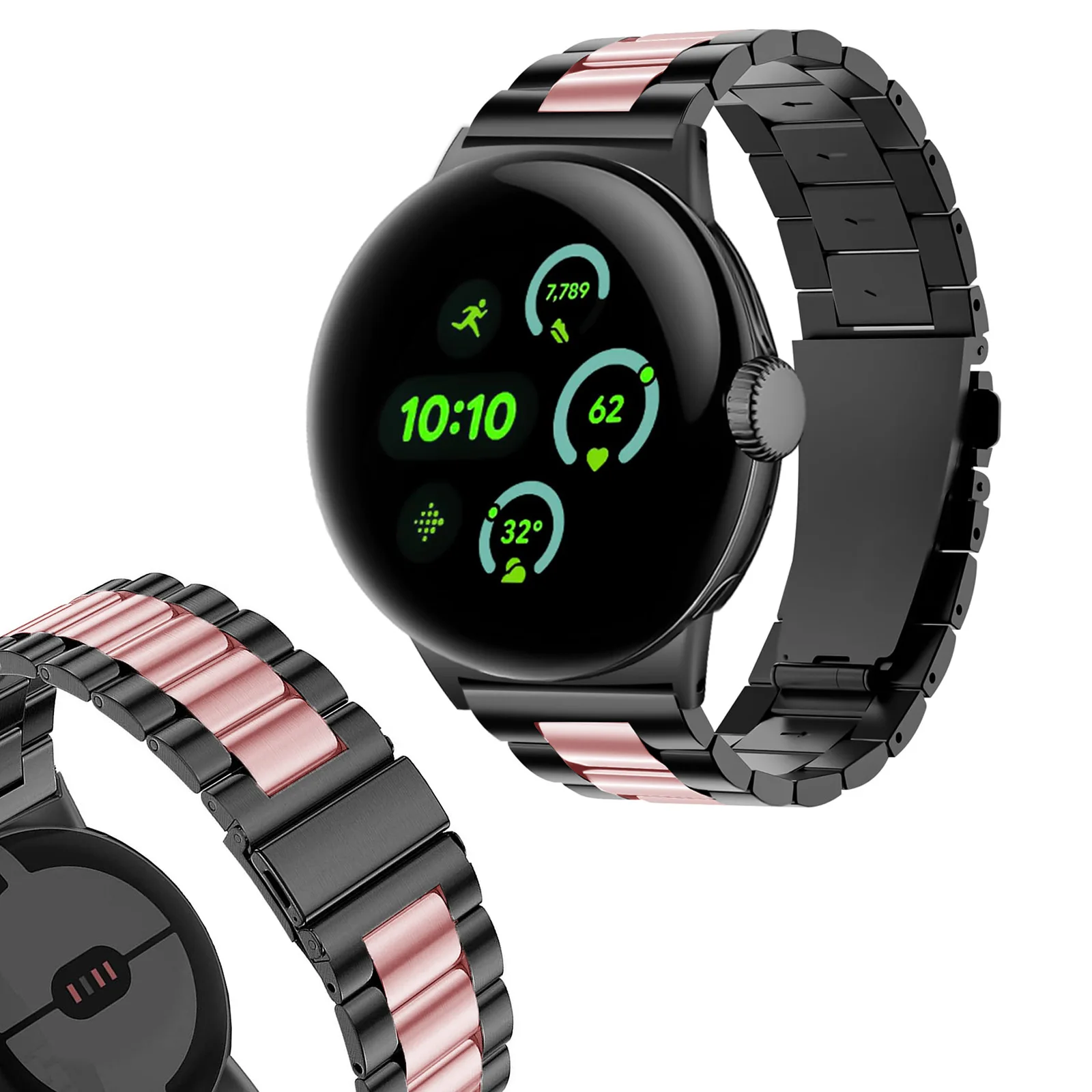 بدلة حزام ساعة من الفولاذ المقاوم للصدأ لساعة Google Pixel Watch 3 45 مم حزام معدني من الفولاذ المقاوم للصدأ