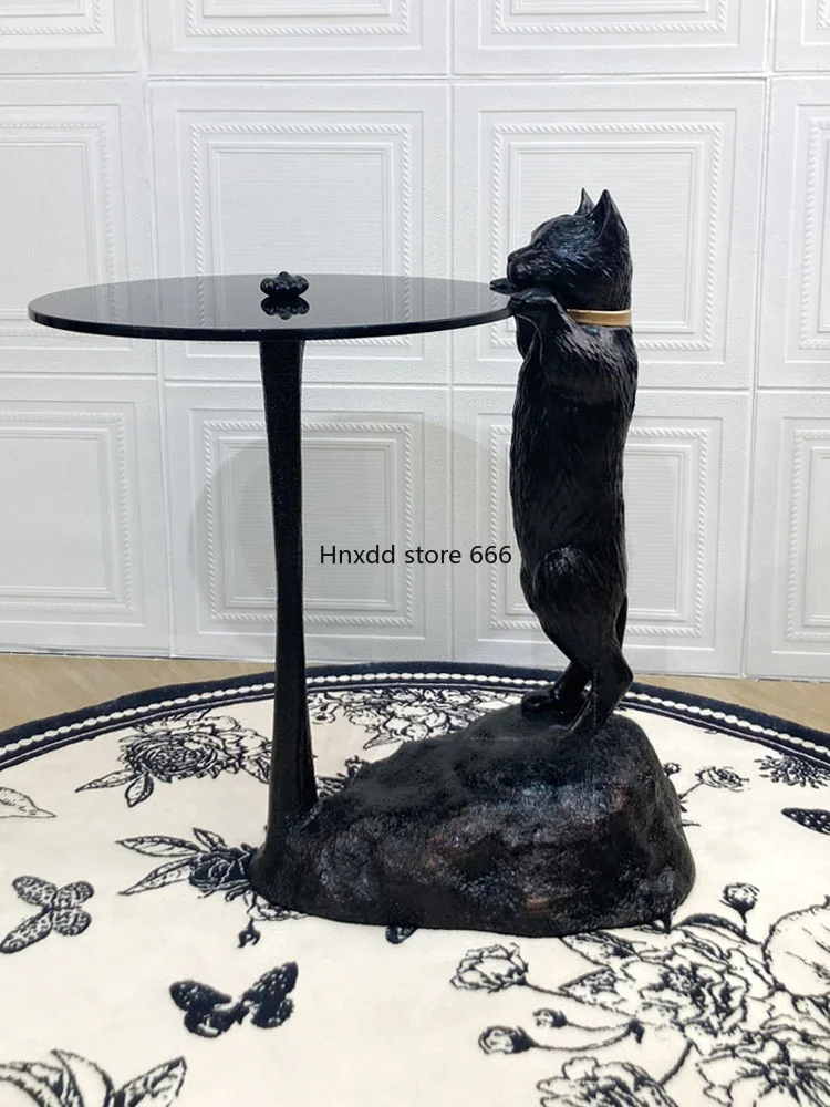 Nordic modern dark wind fiberglass cat coffee table