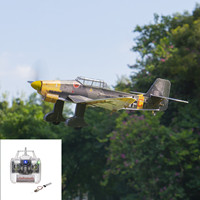 Ju-87 Stuka Bom DIY RC Kit w/Gyro Transmitter & Retractable Gear, Aerobatic Model Building for Teens Adults - STEM Gift Project