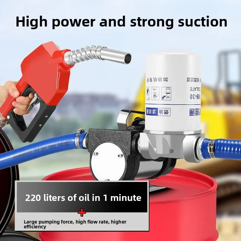 12V 24V 220V Electric Oil Pump, Self-Priming Diesel Fuel Transfer Pump with Meter view 3