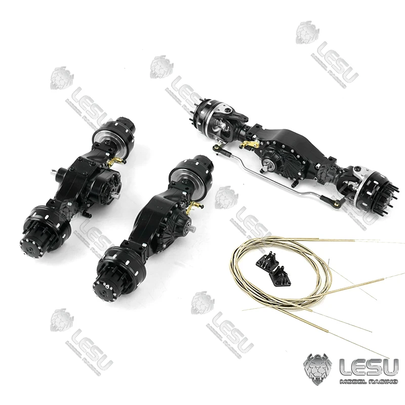 LESU Metal 6*6 Front Rear Wheel Reduction Differential Axle for Tamiyaya 1/14 RC Tractor Truck Dumper Car Th17169