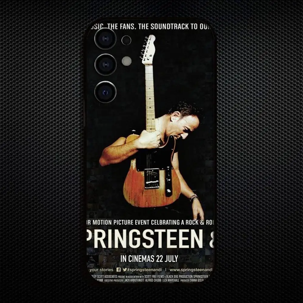 حافظة هاتف B-Bruce Springsteen لهاتف سامسونج S25، S24، S21، S22، S23، S30، Ultra، S20، Plus، Fe، Lite، Note، 10,9,5G غطاء أسود