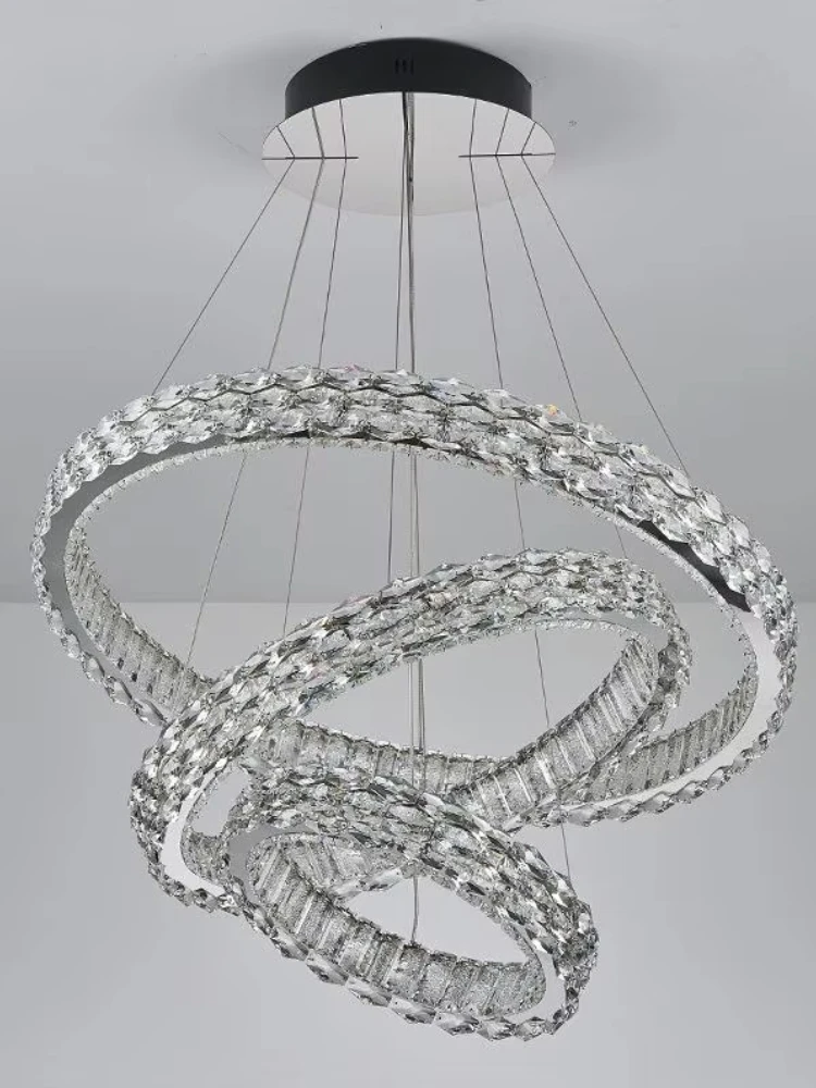 Luxury living room round crystal chandelier bedroom modern creative design new diamond cut crystal chandelier