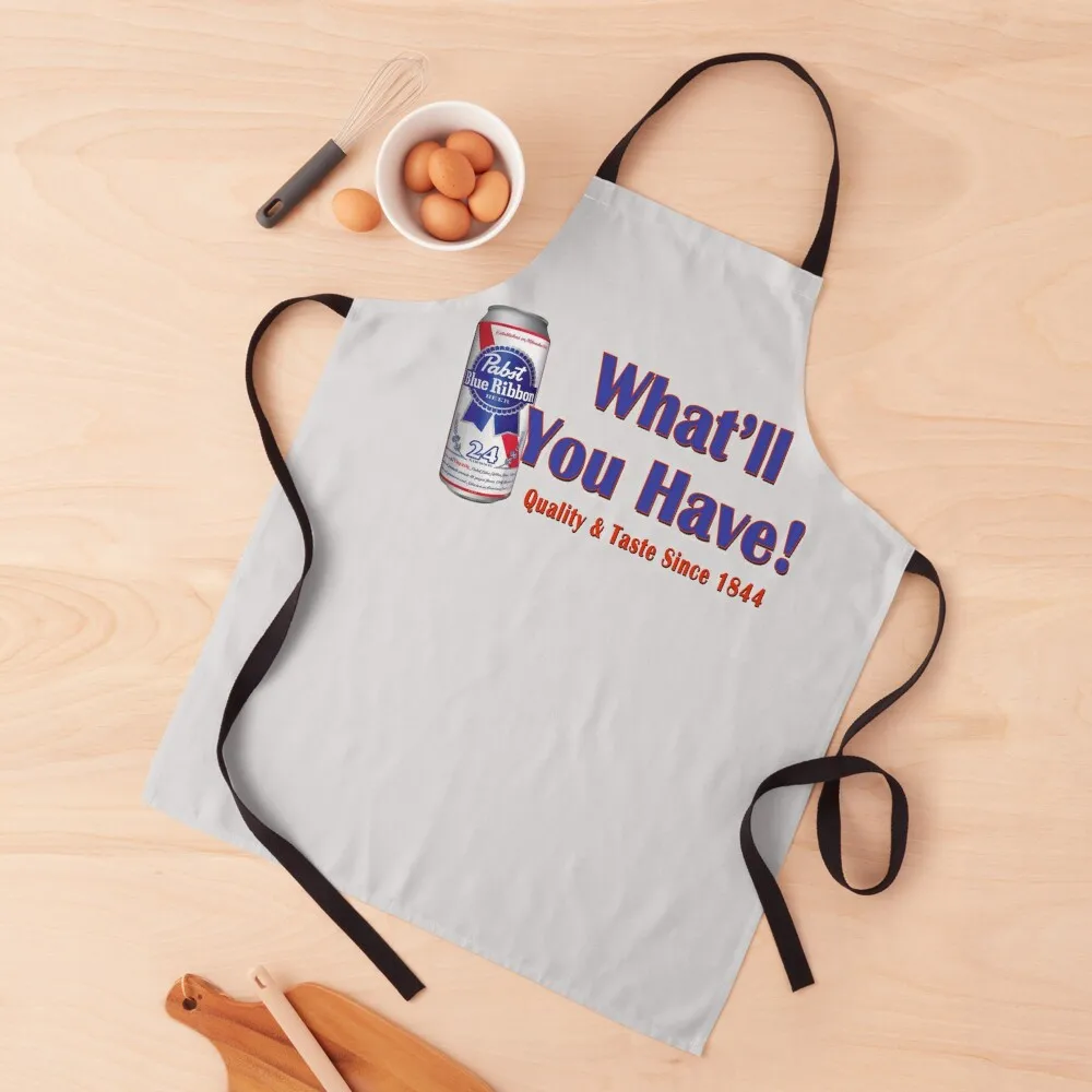 

Pabst Blue Ribbon Beer - What'll You Have Design Apron Home Supplies Long Apron Kitchen Tools