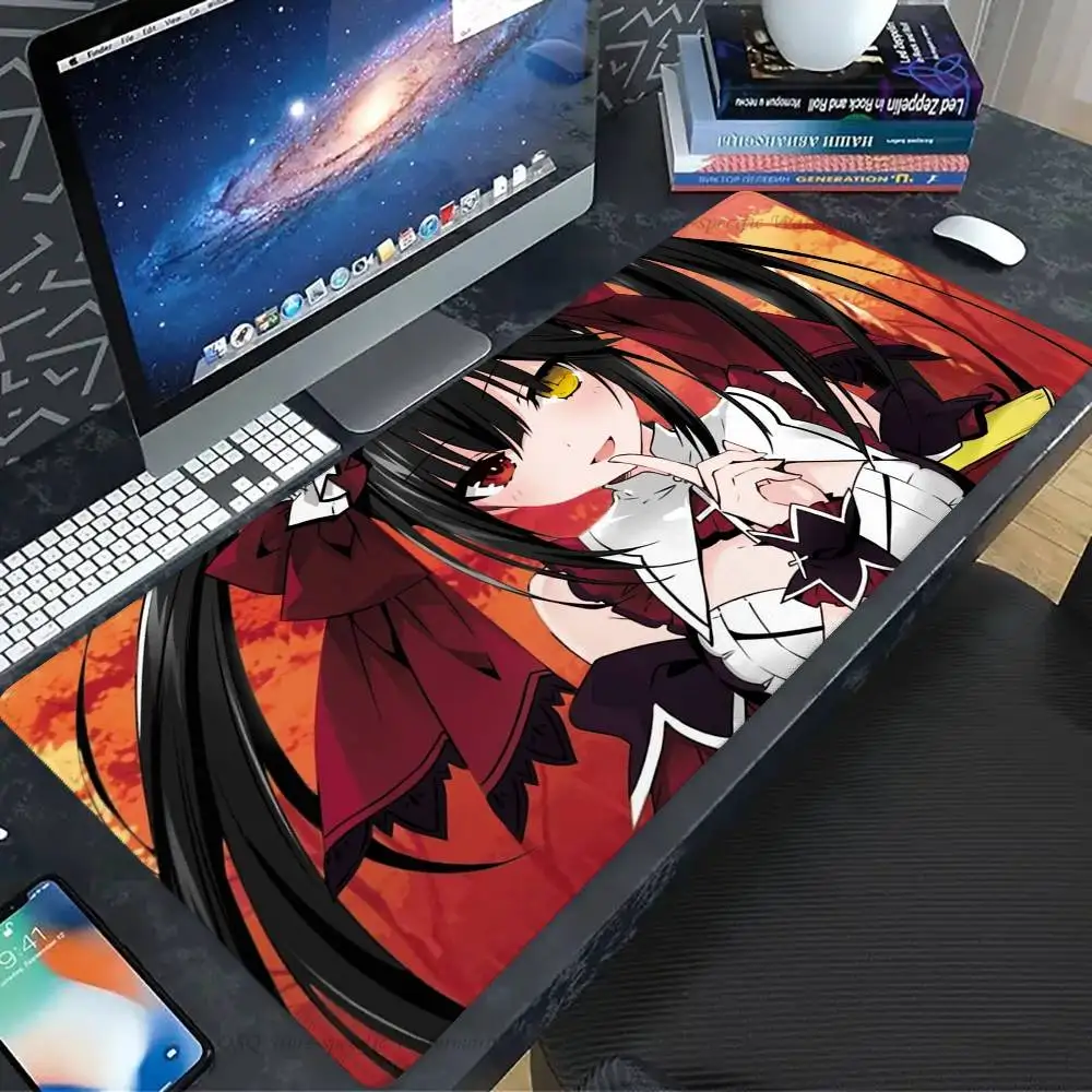 Tokisaki Kurumi Anime Mousepad Non-slip Suitable For Office Computers Laptops E-sports Game Desk Mats XXL Keyboard