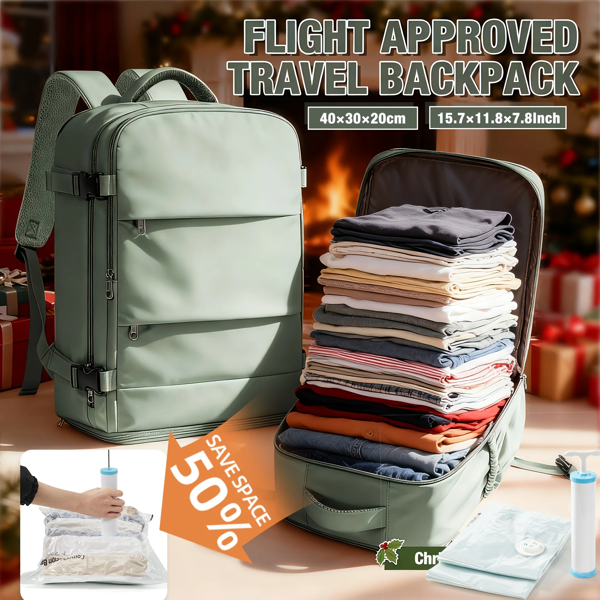 

Able Carry Cabin Backpack for Ryanair 40x30x20 Travel Suitcases Backpack for Women Men, Vacuum Backpack Laptop Hand Luggage Bag