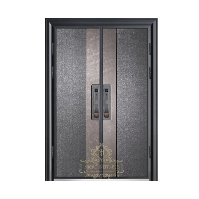 Multifunctional Stainless Steel Security Doors Home Metal Main Entrance Exterior Door With Smart Lock