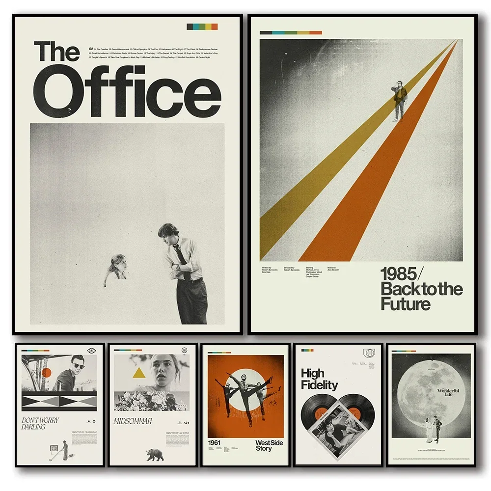 Vintage-Filmplakat, TV-Film, The Office, Zurück in die Zukunft, Ästhetik, Wandkunst, Retro-Leinwandgemälde für Wohnzimmerdekoration