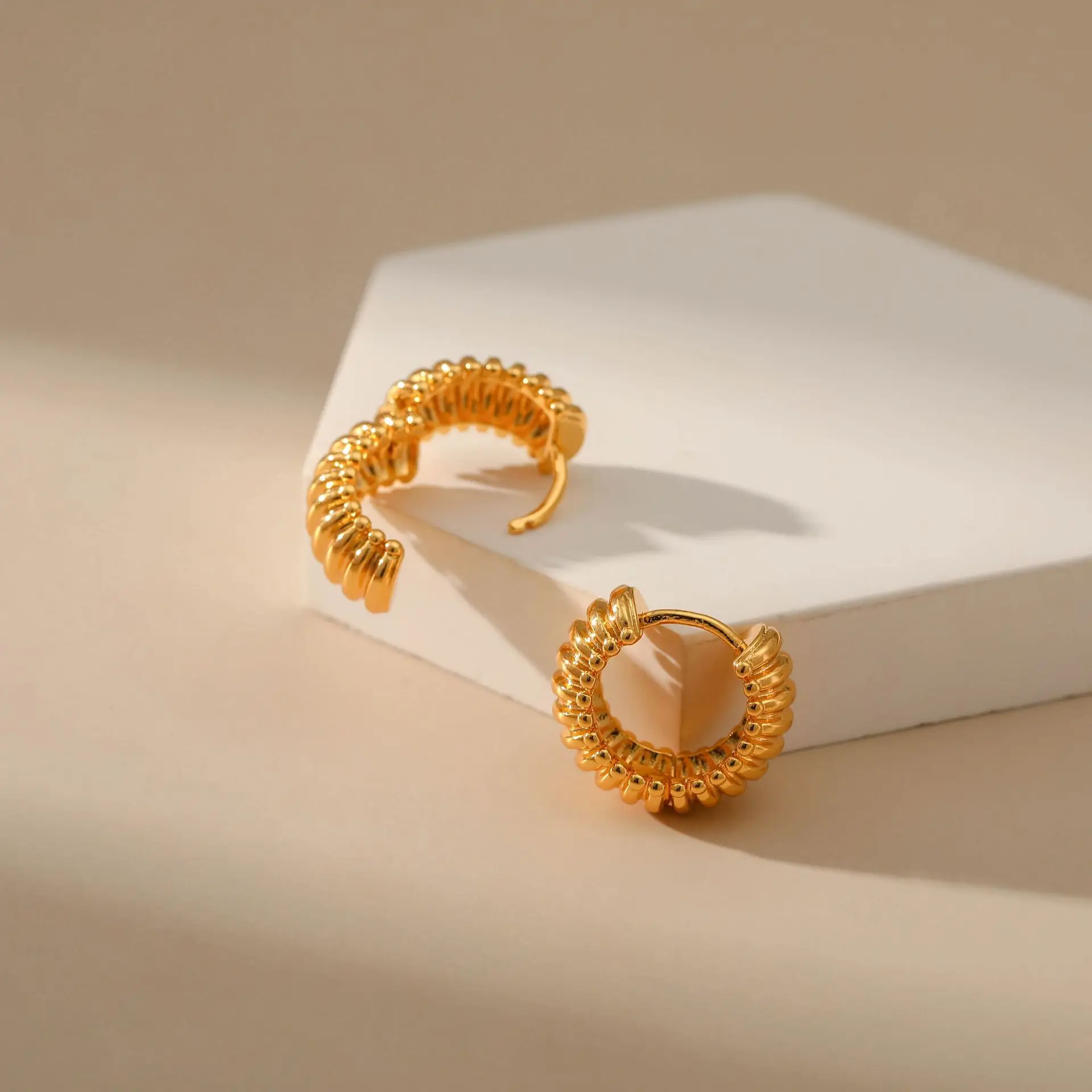 WKT-JFE94 Latest Design European And Retro Earring Thread Multi-Ring Metal Wind Texture Jewelry Finding