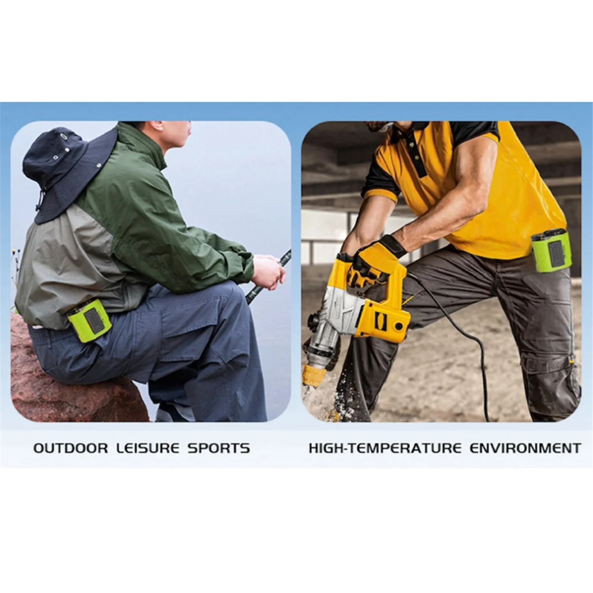 Blateless cintura montada ventilador elétrico, ventilador Clip pessoal, 100 velocidades, fluxo de ar forte, Wearable, 2pcs