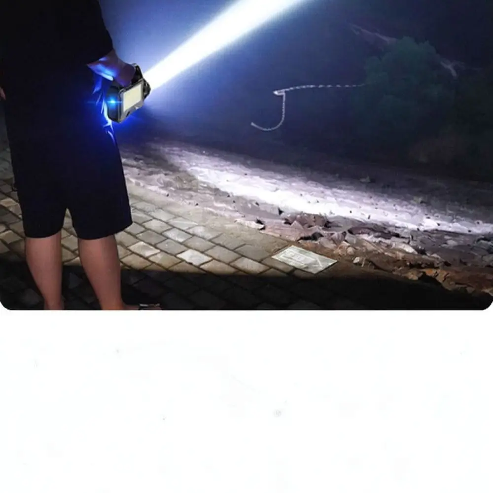 Portable Led Searchlight Handheld Rechargeable Flashlight High Brightness Outdoor Camping Hiking Patrol Emergency Tool