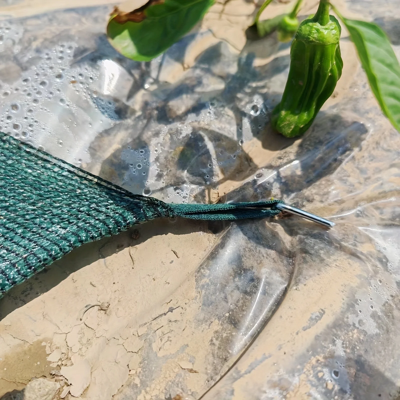 

Солнцезащитная сетка-навес из высокоплотного полиэтилена, прочная ткань, с медными пряжками по краям, может использоваться как [Короткое слово, вероятно, "продукт"].