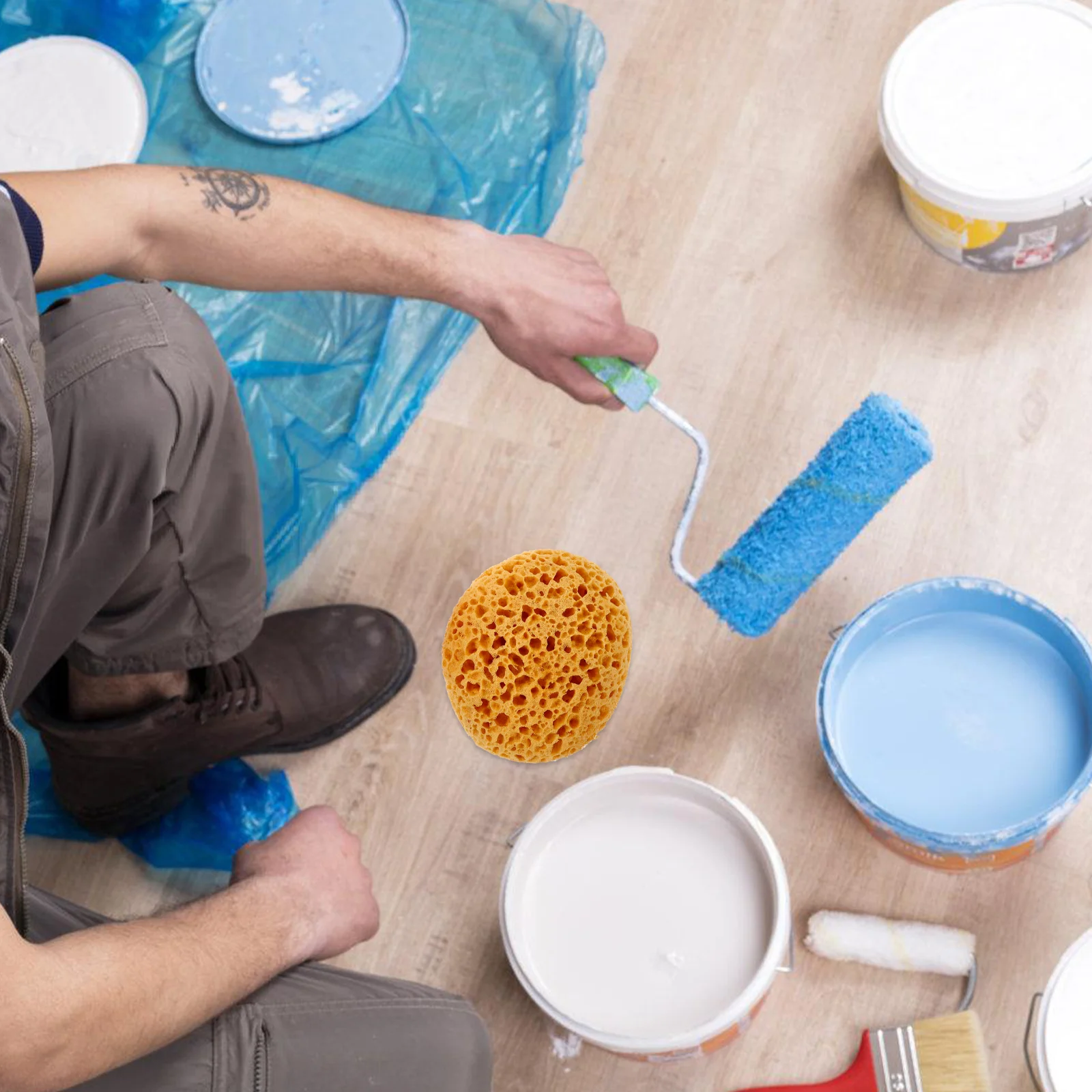 Esponja de reparación de pared para limpieza de baño, 2 piezas, esponjas de textura para decoración del hogar, parche de pintura