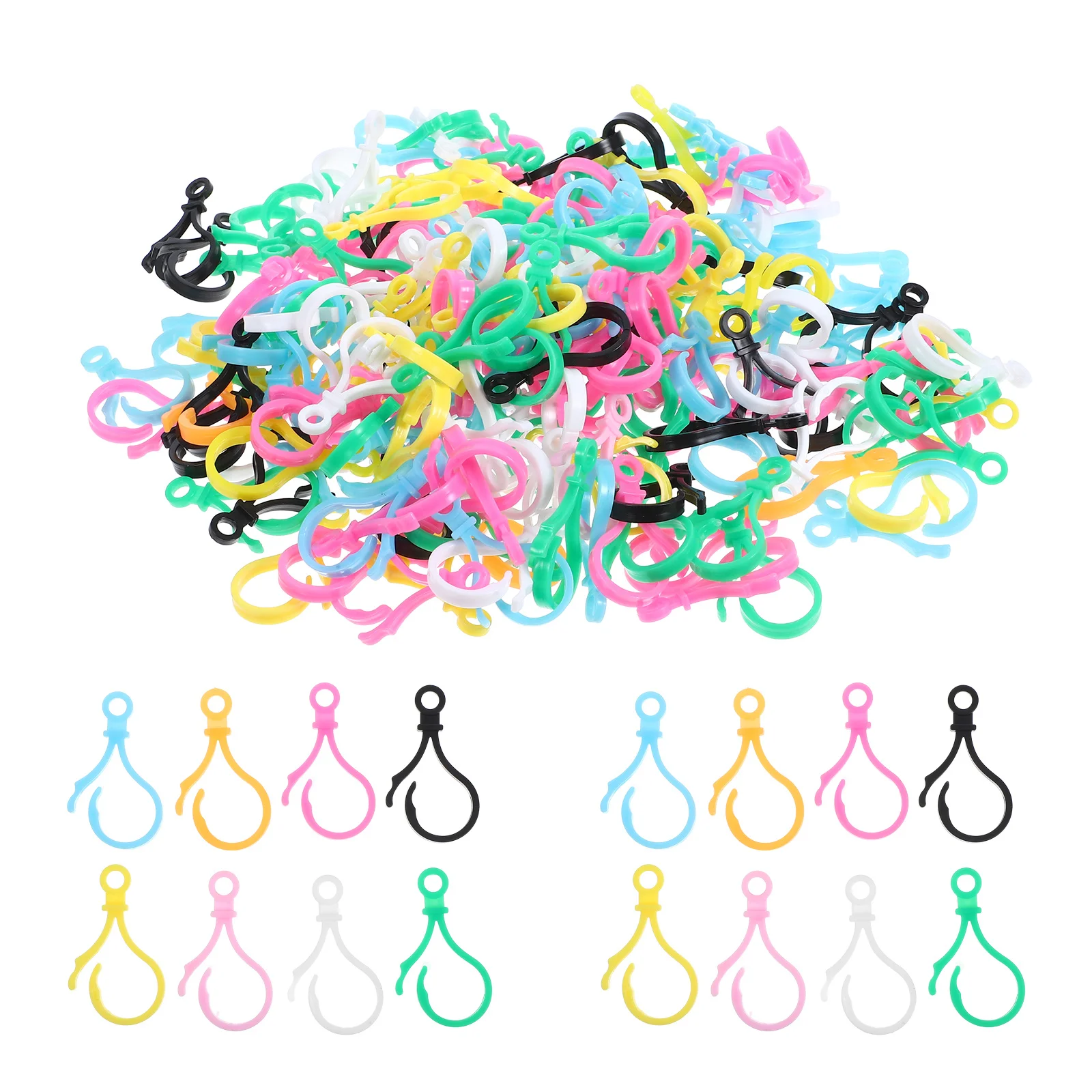 

200Pcs Plastic Lobster Claw Keychain Clasps Durable Key Chain Clips for DIY Key Rings Crafting Car Keys Bag Decorations