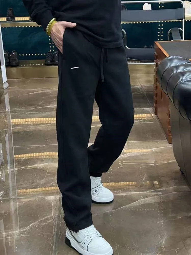 

Мужские повседневные брюки прямого кроя: новая осенне-зимняя коллекция, модные, универсальные, широкие спортивные штаны