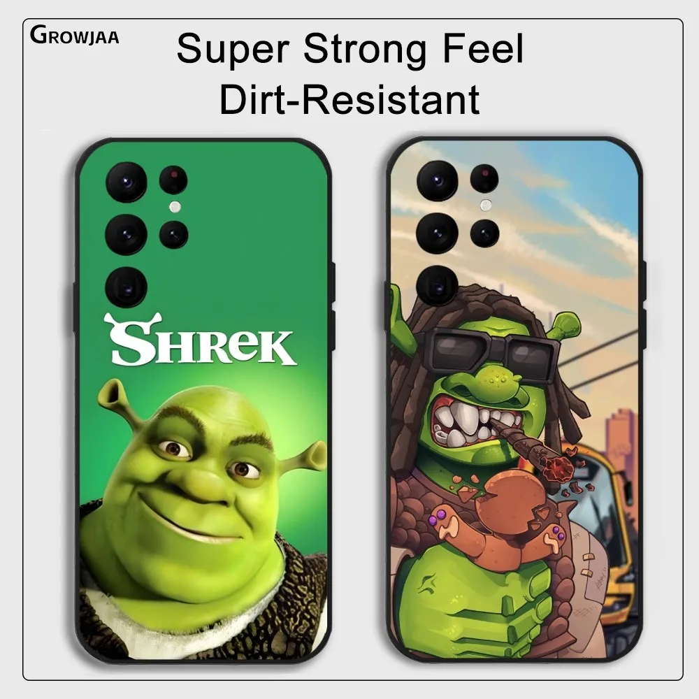 Cartoon Funny S-ShrekS Phone Case for Samsung Galaxy S24 Ultra S22 S23 Ultra S21 S20 5G Protective Silicone TPU Funda