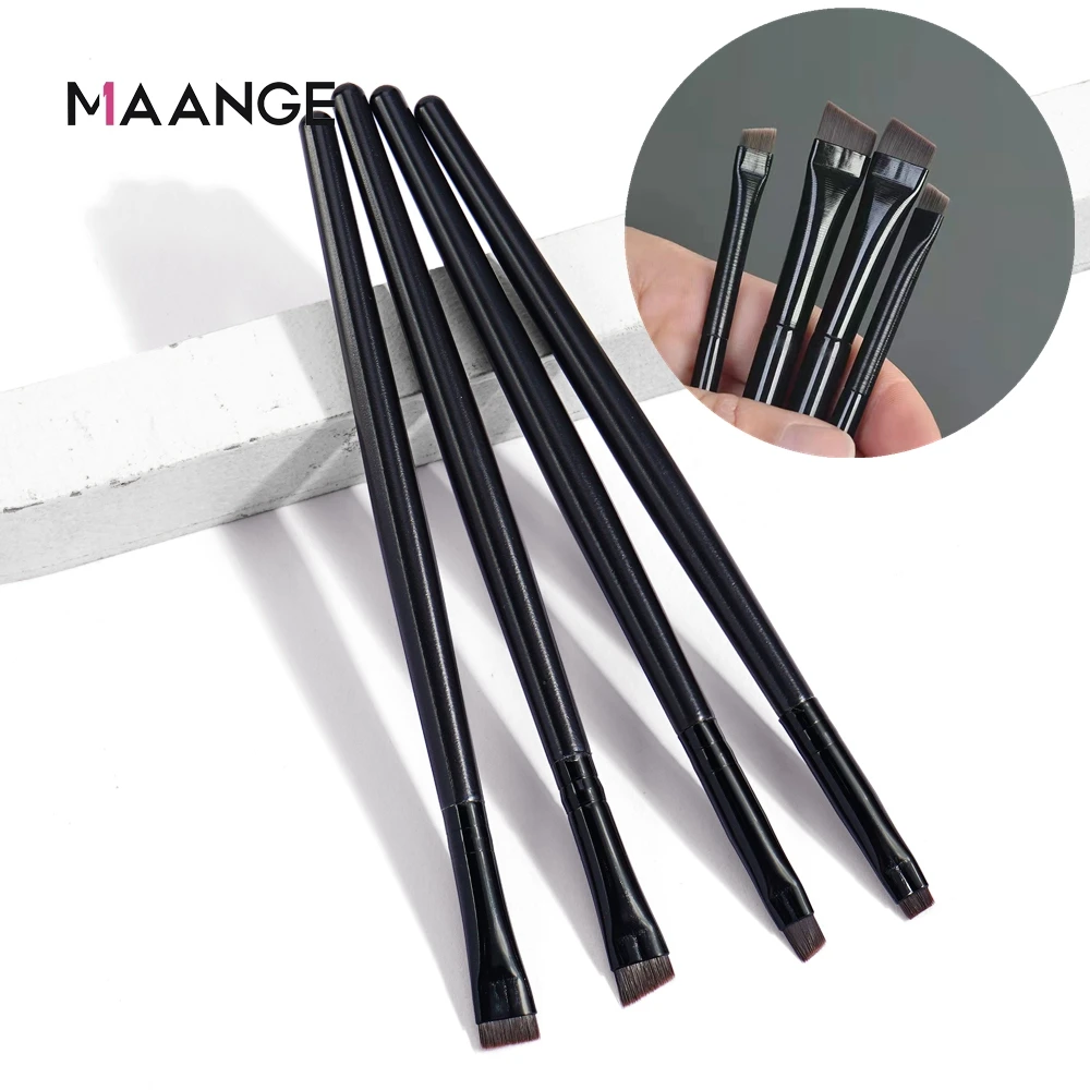 MAANGE 4 Pieces Eyebrow Contour Makeup Brush Eyeliner Brush Portable Small Angle Eyebrow Brush For Female Makeup Beauty Tool