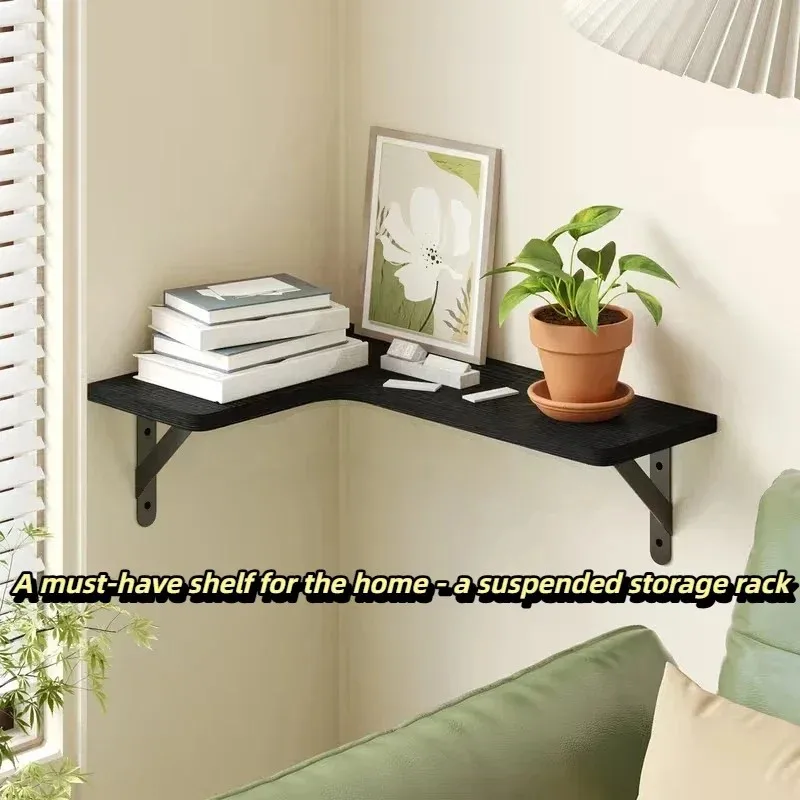 

5pcs Space Saving Corner Wall Shelves Modern Corner Wall Mounted Shelves Delicate Wood Floating Shelves For Decoration