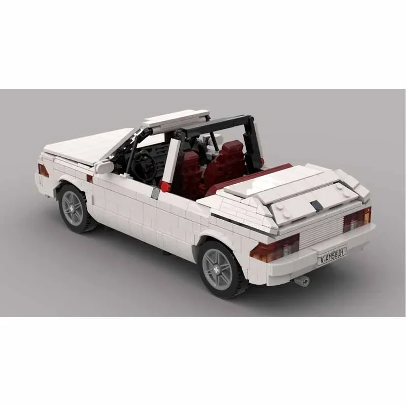 MOC-187657 White Convertible Super Scissor Door Roadster Building Block Model 1290 Parts Boy Birthday Building Blocks Toy Gift