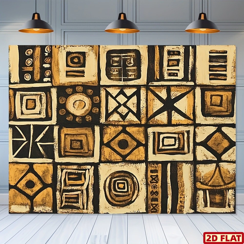 Large Bohemian Abstract Geometric Tribal Tapestry Wall Hanging Boho Ethnic Decor Modern Tribal Art Canvas Wall Decoration