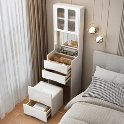 Cream dressing table modern simple bedroom flip small storage cabinet with top cabinet bedside cabinet makeup