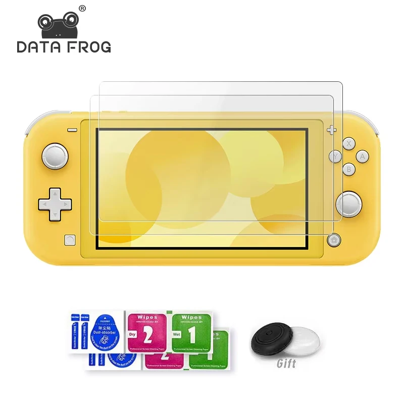 DATA FROG 2PCS Tempered Glass Screen Protector Compatible Switch OLED 9H HD Clear Glass Film for Switch OLED