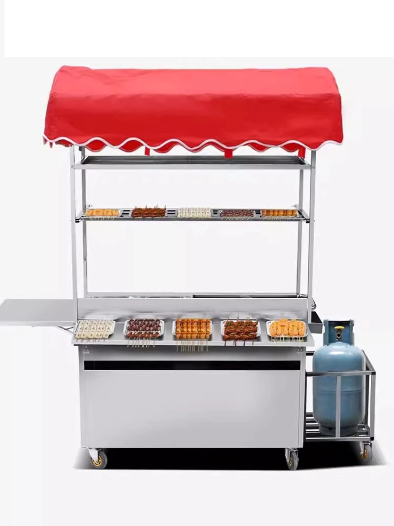 Multifunctional Dining Car Trolley Night Market Mobile Stall Barbecue Car